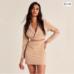 Abercrombie & Fitch Beige Blazer Dress